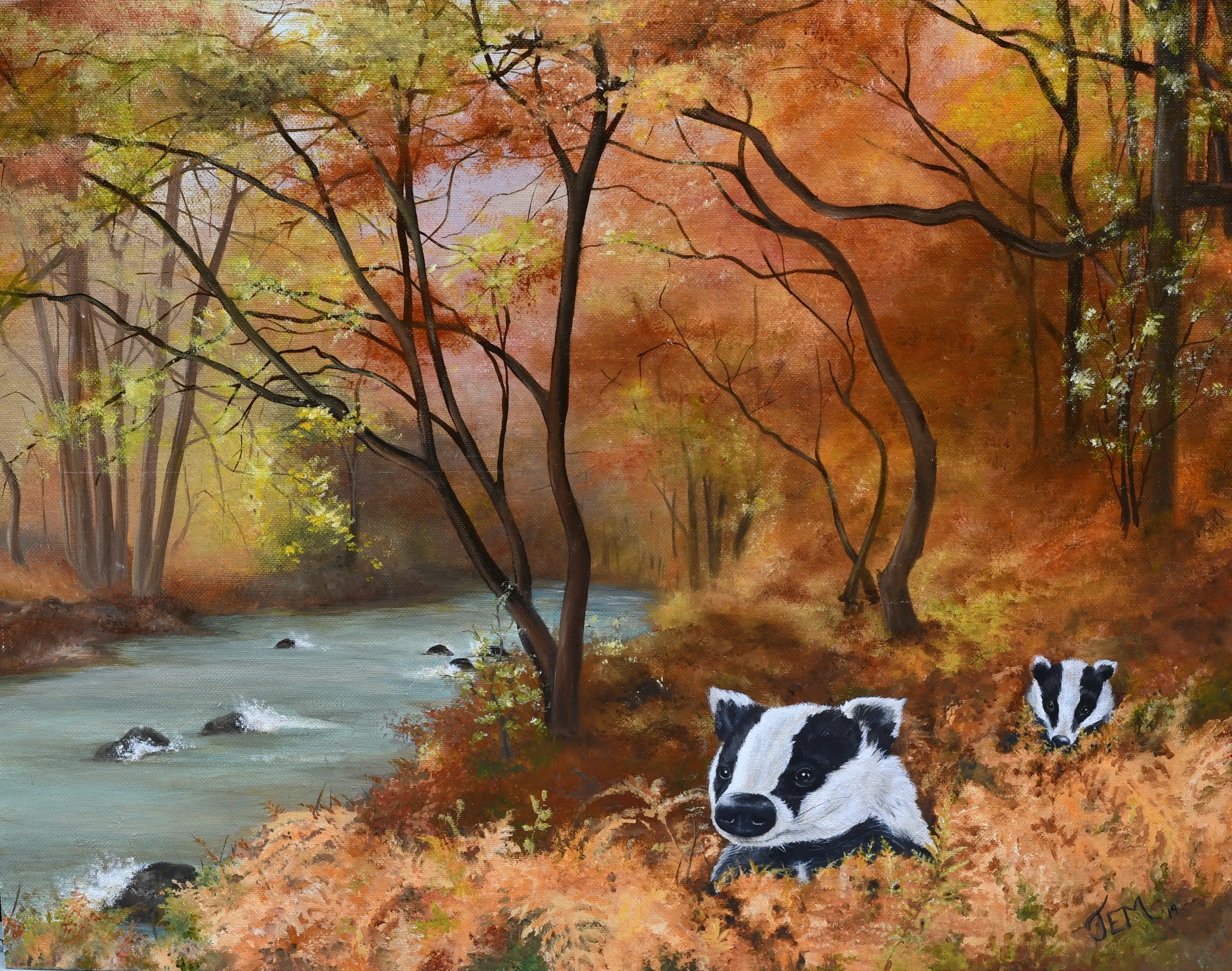 Badgers by the brook
